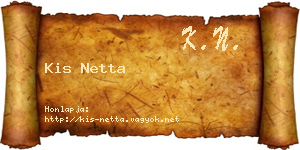 Kis Netta névjegykártya